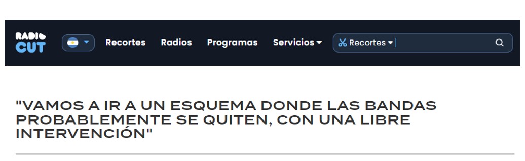 "Vamos a ir a un esquema donde las bandas probablemente se quiten, con una libre intervención"