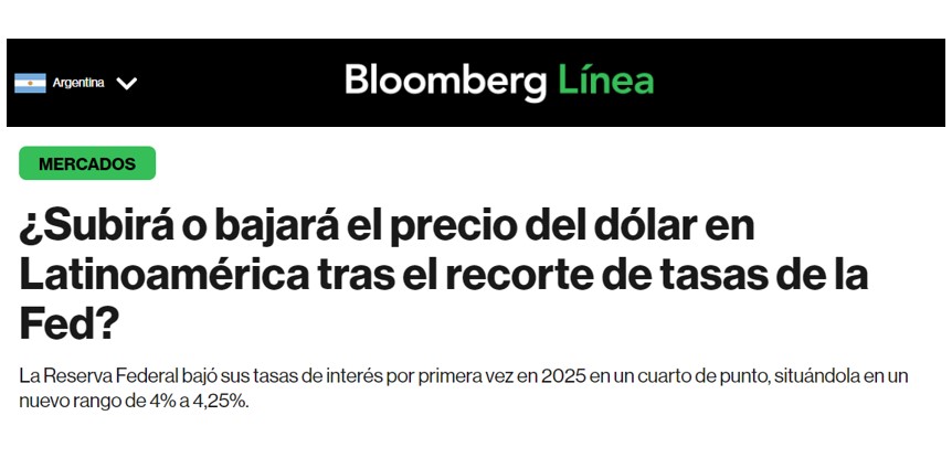 ¿Subirá o bajará el precio del dólar en Latinoamérica tras el recorte de tasas de la Fed?