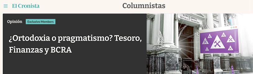¿Ortodoxia o pragmatismo? Tesoro, Finanzas y BCRA