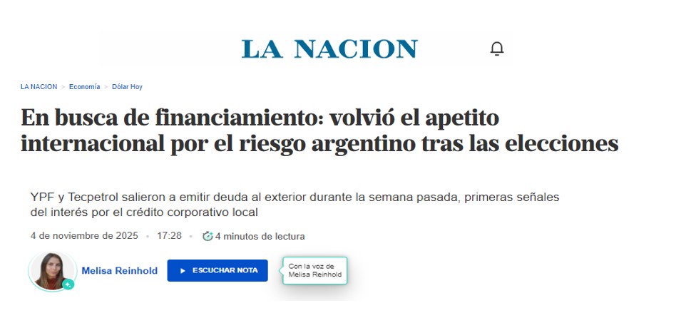 En busca de financiamiento: volvió el apetito internacional por el riesgo argentino tras las elecciones