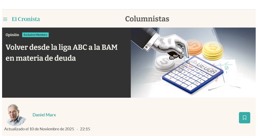 Volver desde la liga ABC a la BAM en materia de deuda